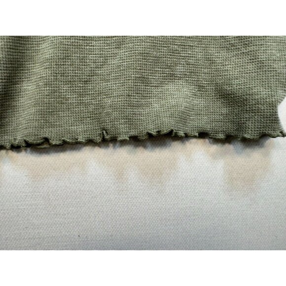 American Eagle Wommens Waffle Knit Cropped Top Size S Green Lettuce Edge Casual - Picture 5 of 9